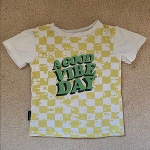 Kids Short Sleeve Tee - Yellow and White Checkered